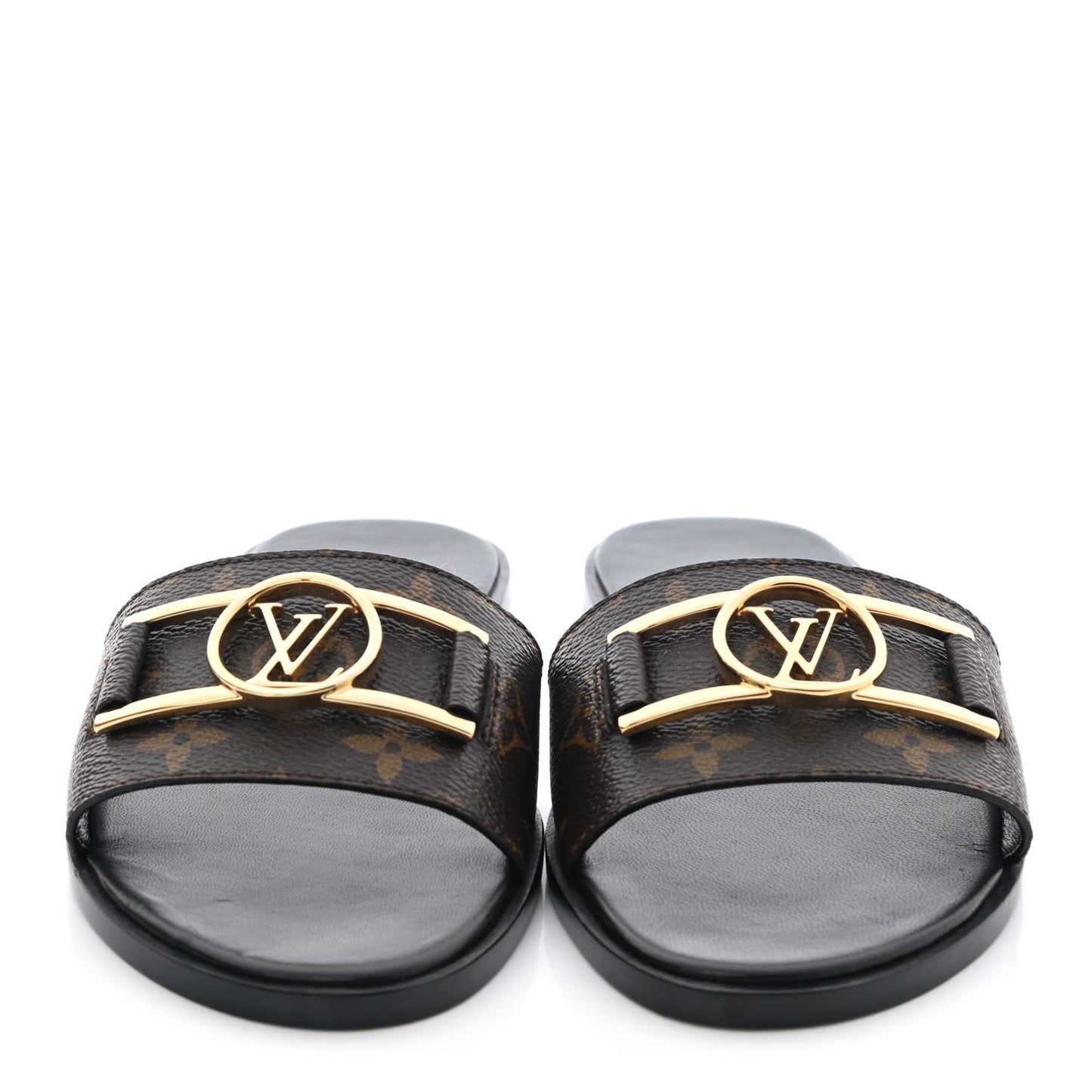 Patent Monogram Lock It Flat Mules 39