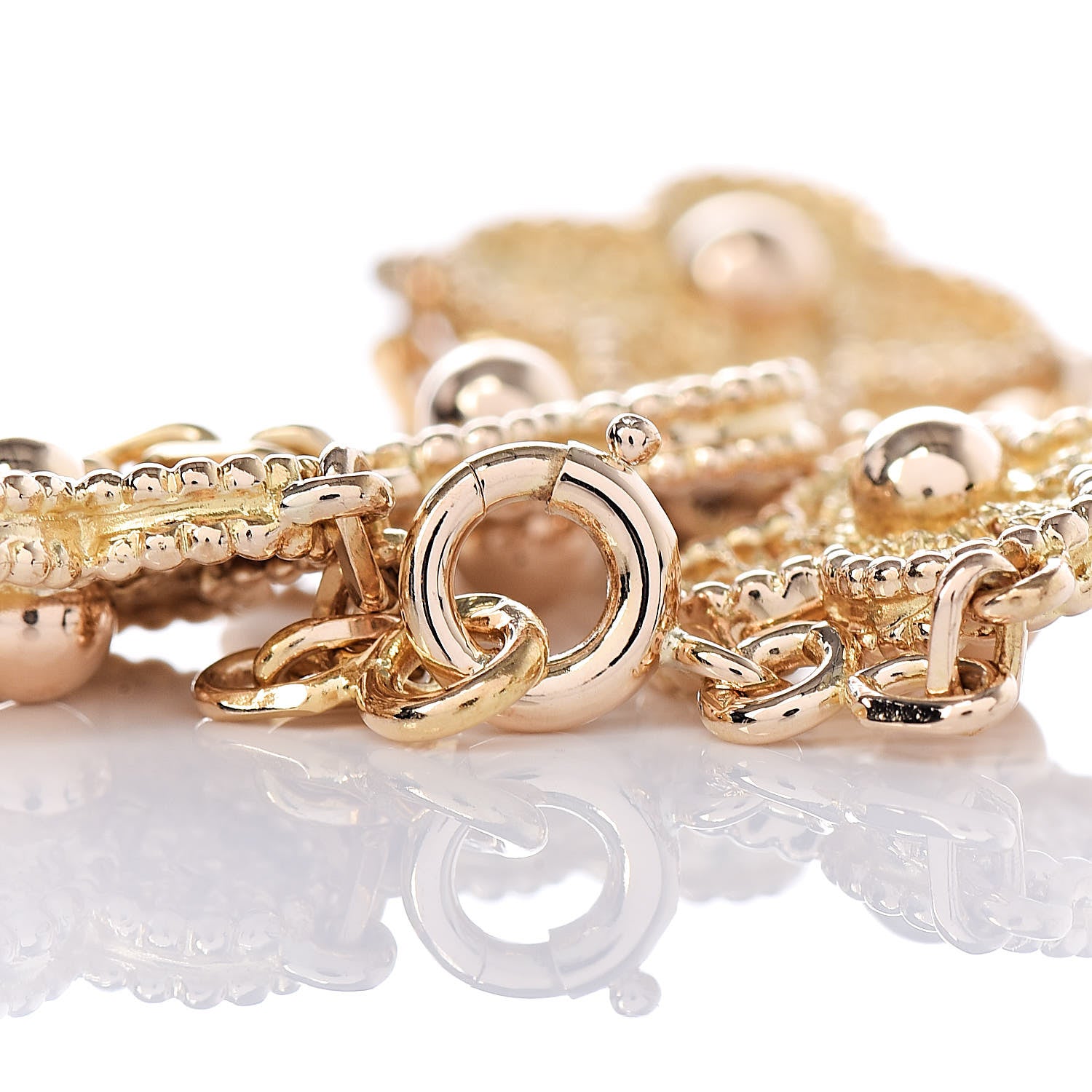 Van Cleef & Arpels 18K Yellow Gold 5 Motifs Vintage Alhambra Bracelet 6 of 6