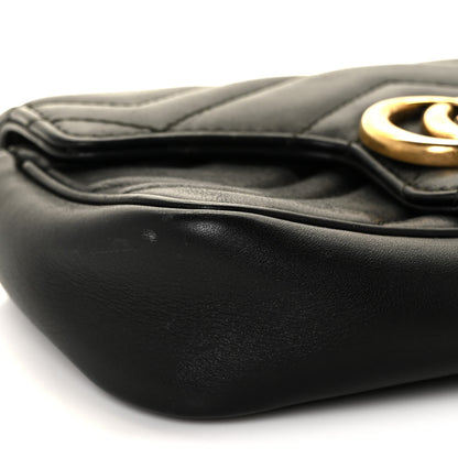 Gucci Calfskin Matelasse Super Mini GG Marmont Shoulder Bag Black 15 of 23