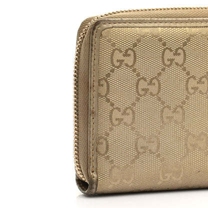 Gucci Imprime Monogram GG Pierce Zip Around Wallet Gold 10 of 14