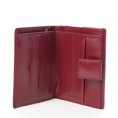 Prada Vitello French Flap Compact Wallet Cherry 4 of 11
