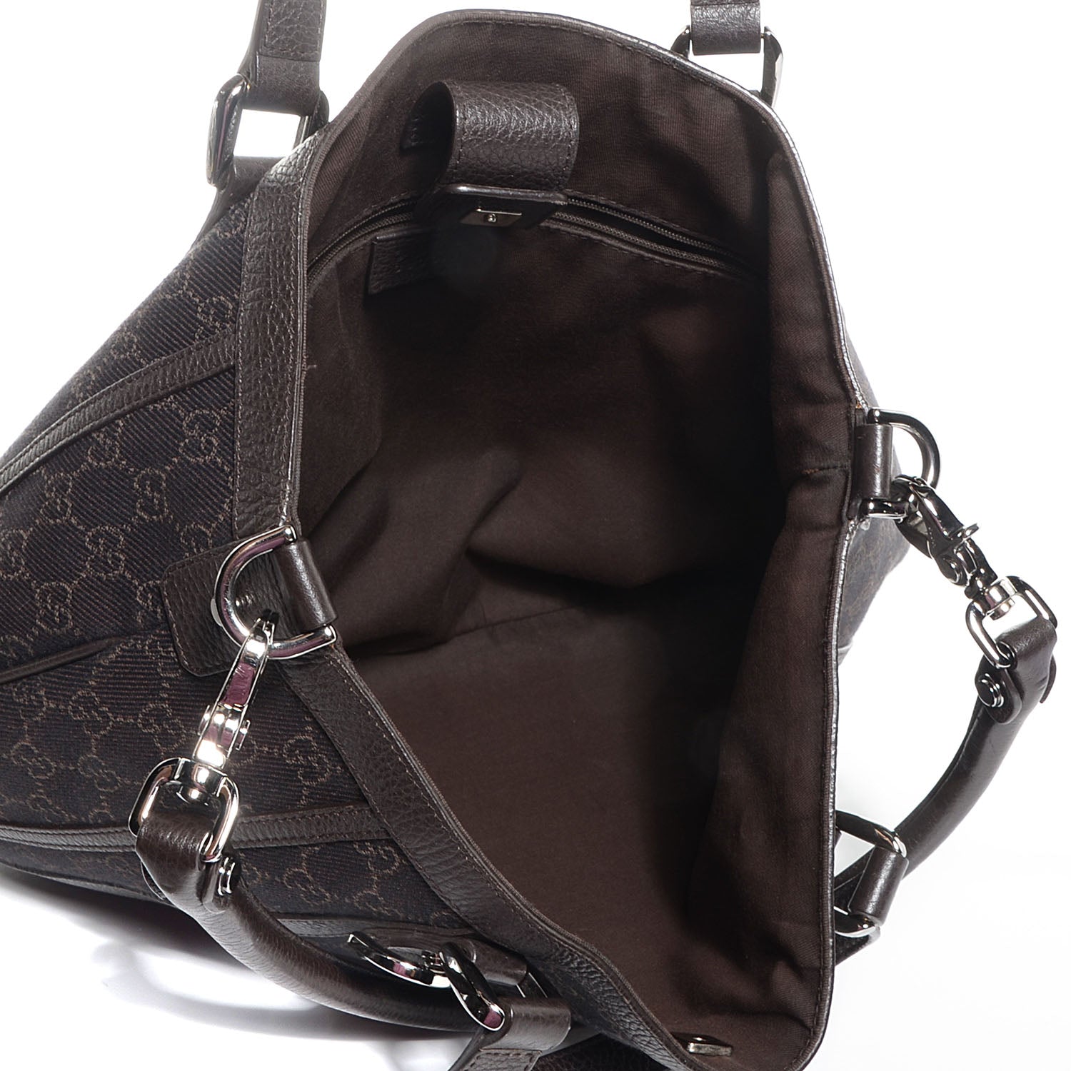 Gucci Monogram Medium Abbey Convertible Tote Dark Brown 5 of 7