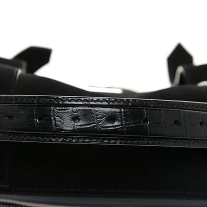 Proenza Schouler Suede Calfskin Crocodile Embossed Medium PS1 Satchel Black 12 of 12
