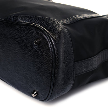 Burberry Nylon Calfskin Logo Hobo Black 10 of 10