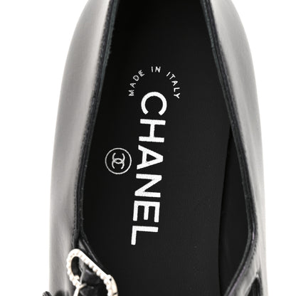 Chanel Lambskin Grosgrain Mary Jane Flats 39 Black 8 of 9