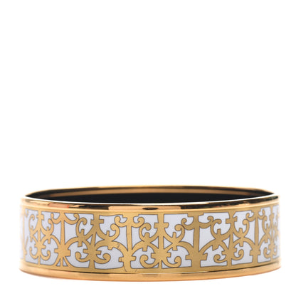 Hermes Enamel Printed Wide Balcons du Guadalquivir Bracelet 62 Gold 1 of 6