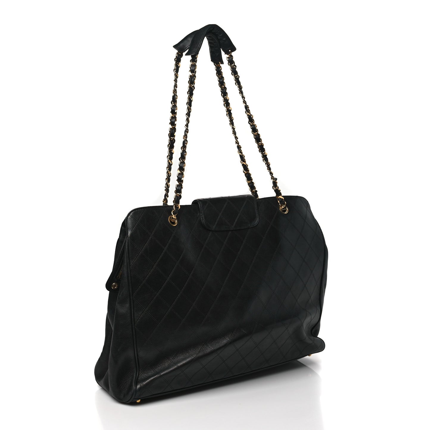 Calfskin Stitched XL Weekender Black