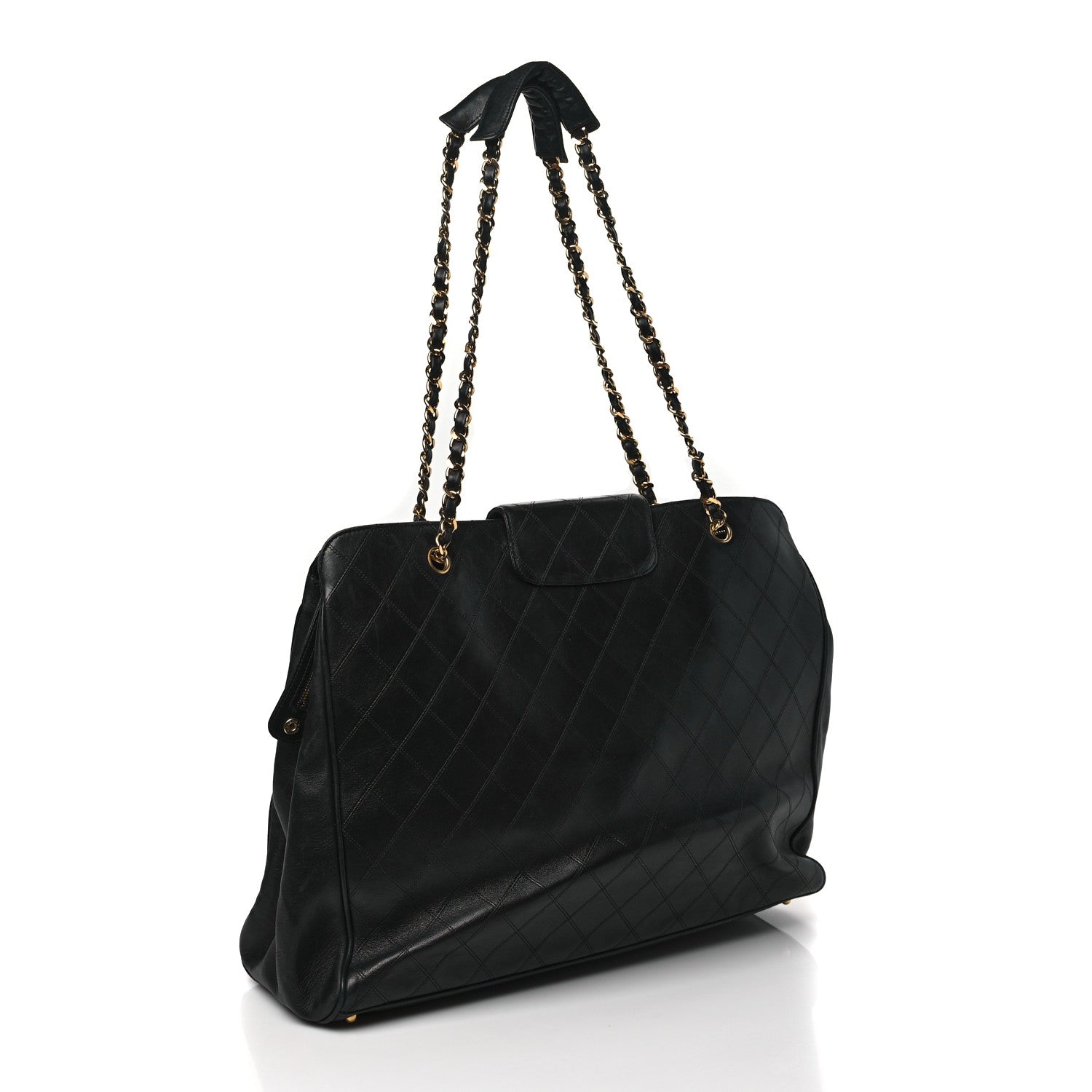 Chanel Calfskin Stitched XL Weekender Black 3 of 11