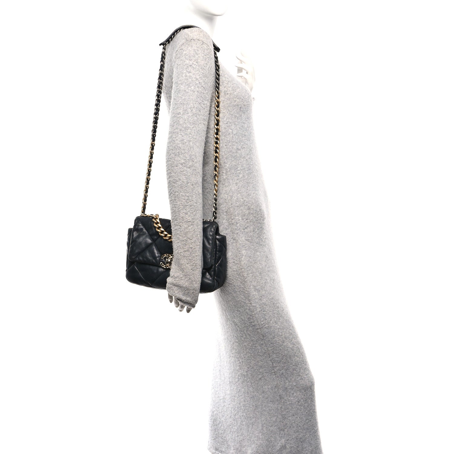 Chanel Lambskin Quilted Medium Chanel 19 Flap Black 2 of 10