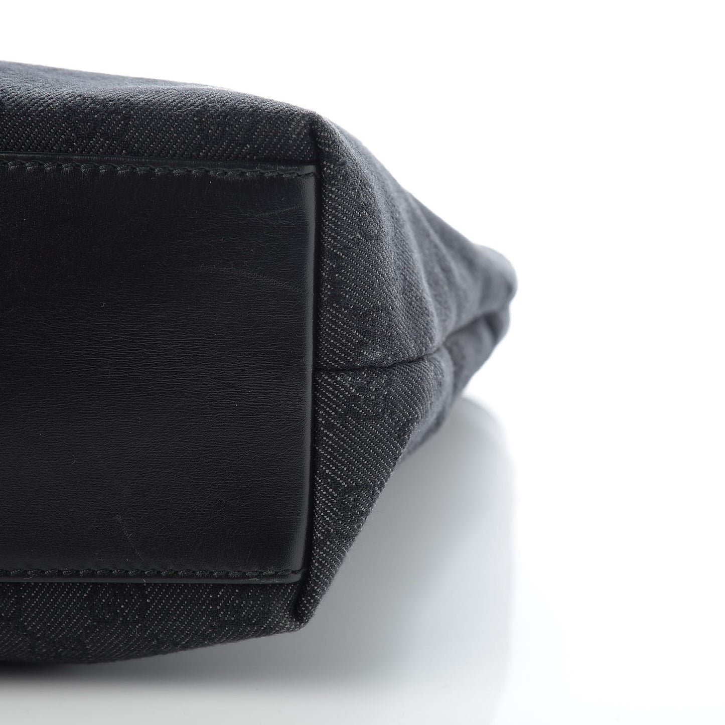 Denim Monogram Chain Bucket Tote Black