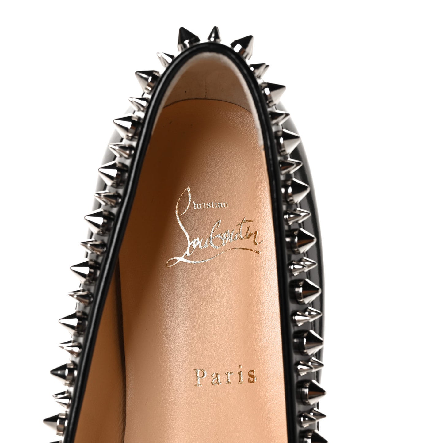 Patent Calfskin Spikes Mattia Loafers 40.5 Black