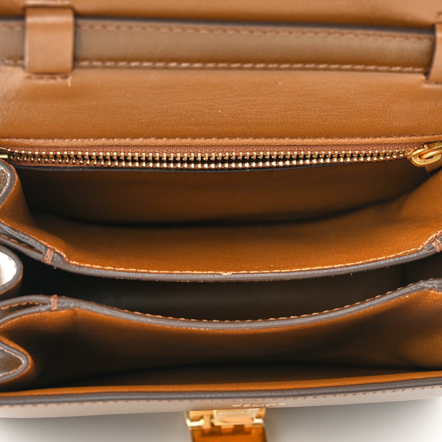 Celine Smooth Calfskin Small Classic Box Flap Bag Camel 5 of 10