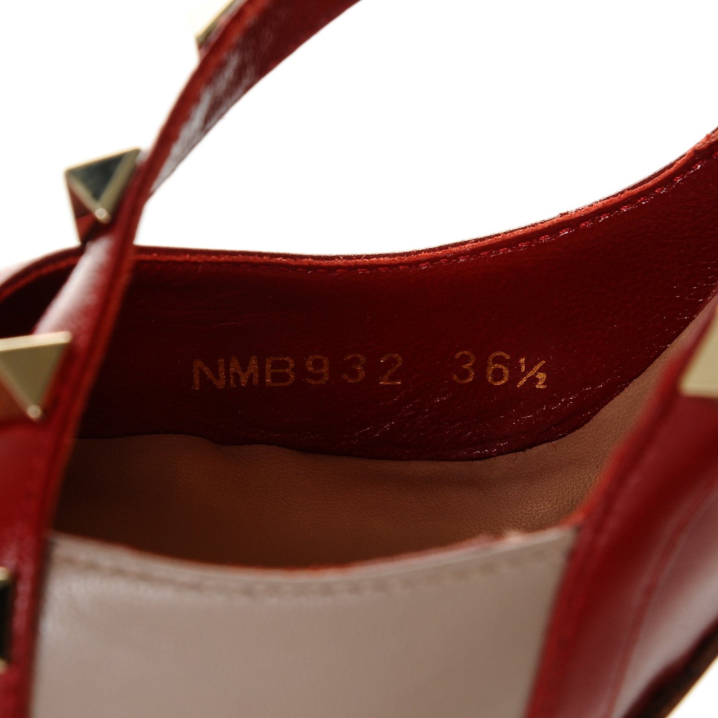 Nappa Rockstud Cross Strap D'Orsay 105mm Pumps 36.5 Rosso Valentino