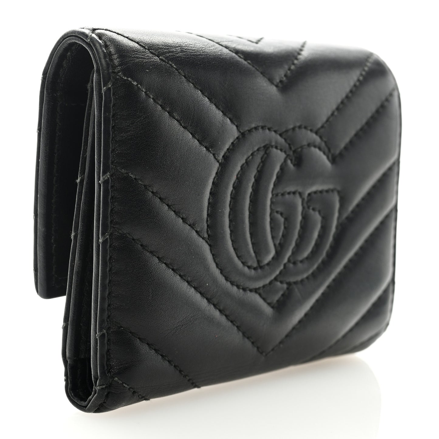 Calfskin Matelasse GG Marmont Wallet Black