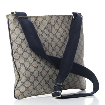 Gucci GG Plus Monogram Large Flat Messenger Bag Beige Blue 3 of 12