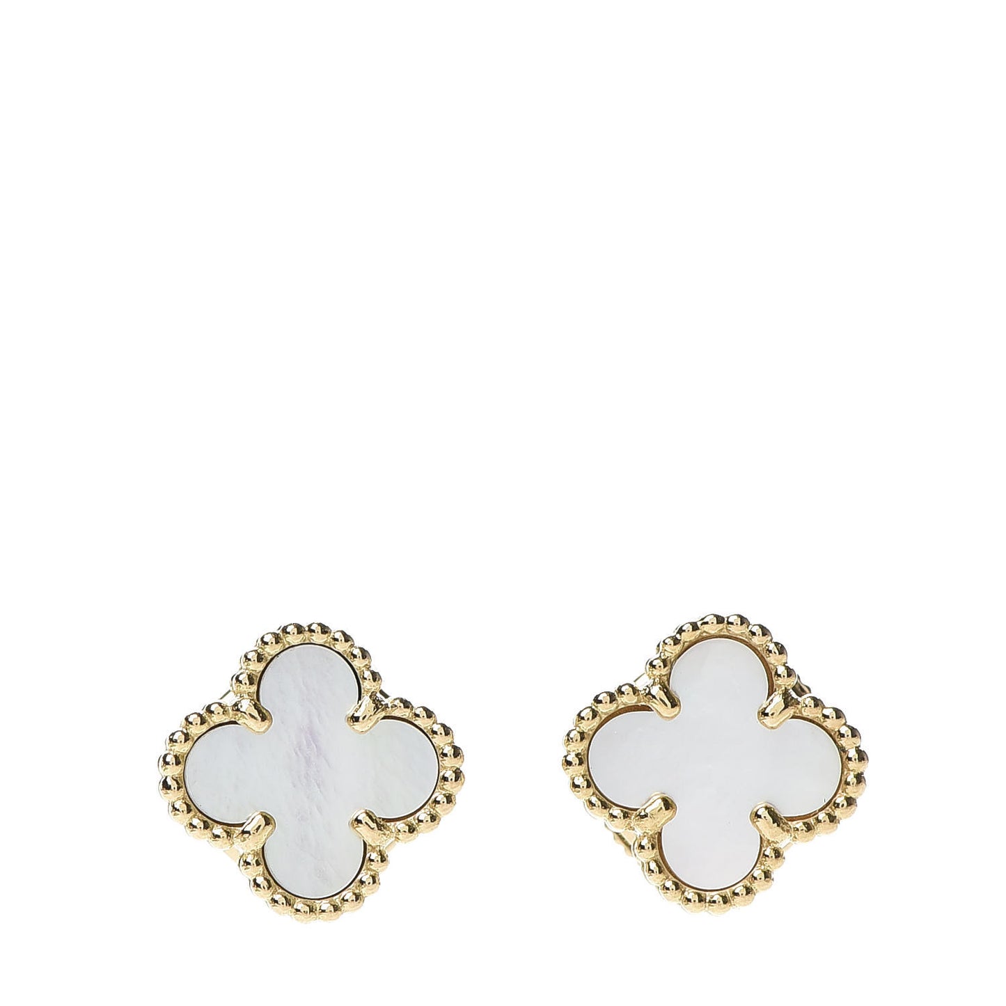 18K Yellow Gold Mother of Pearl Sweet Alhambra Earrings
