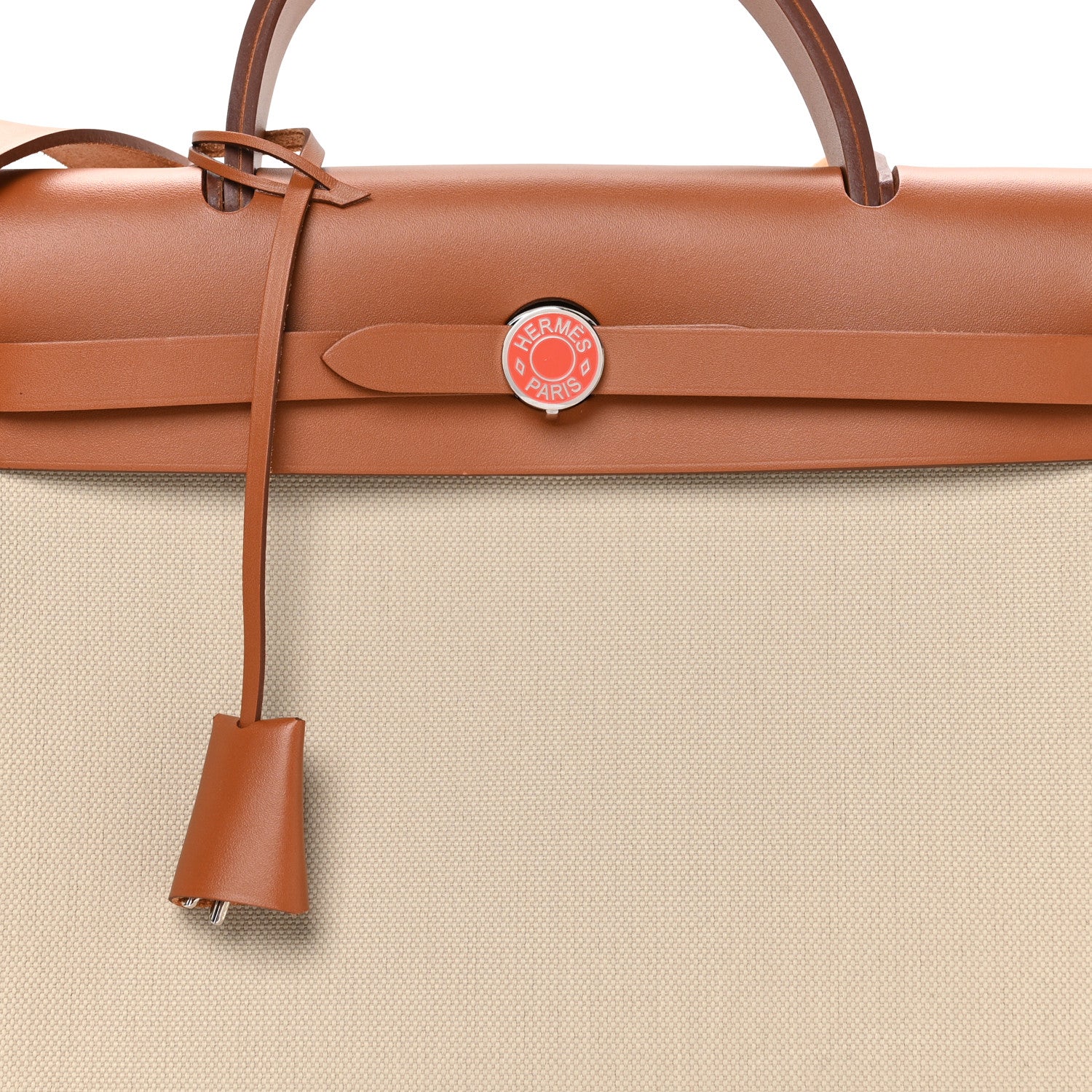 Hermes Toile Militaire Vache Hunter Laque Herbag Zip Retourne 31 PM Beton Fauve 9 of 12