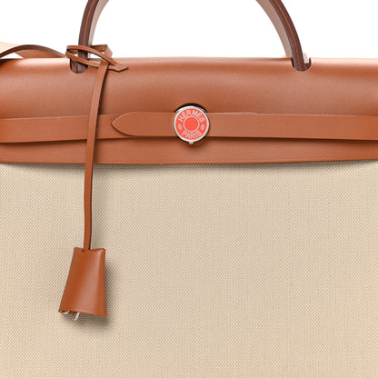Hermes Toile Militaire Vache Hunter Laque Herbag Zip Retourne 31 PM Beton Fauve 9 of 12