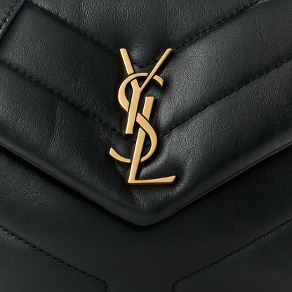 Saint Laurent Calfskin Y Quilted Monogram Toy Loulou Crossbody Bag Black 9 of 12