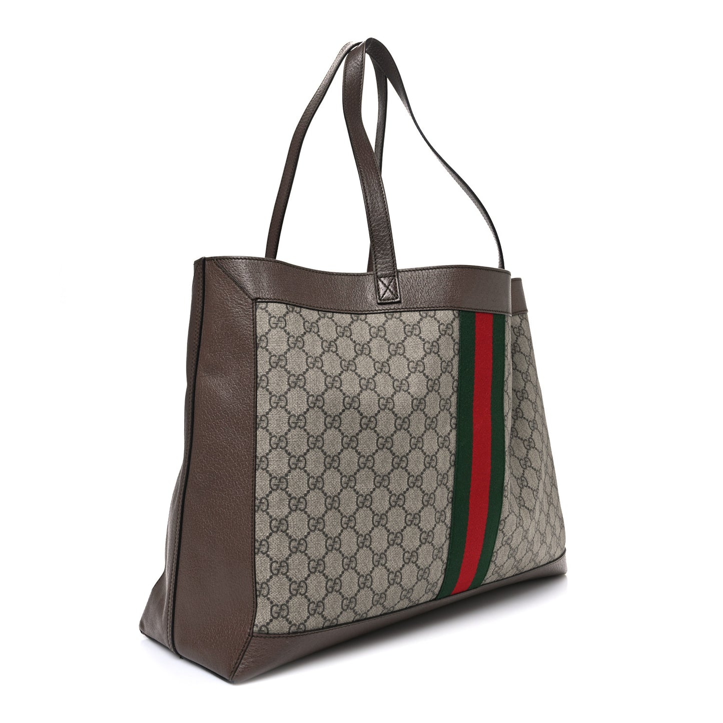 GG Supreme Monogram Web Ophidia Tote Brown