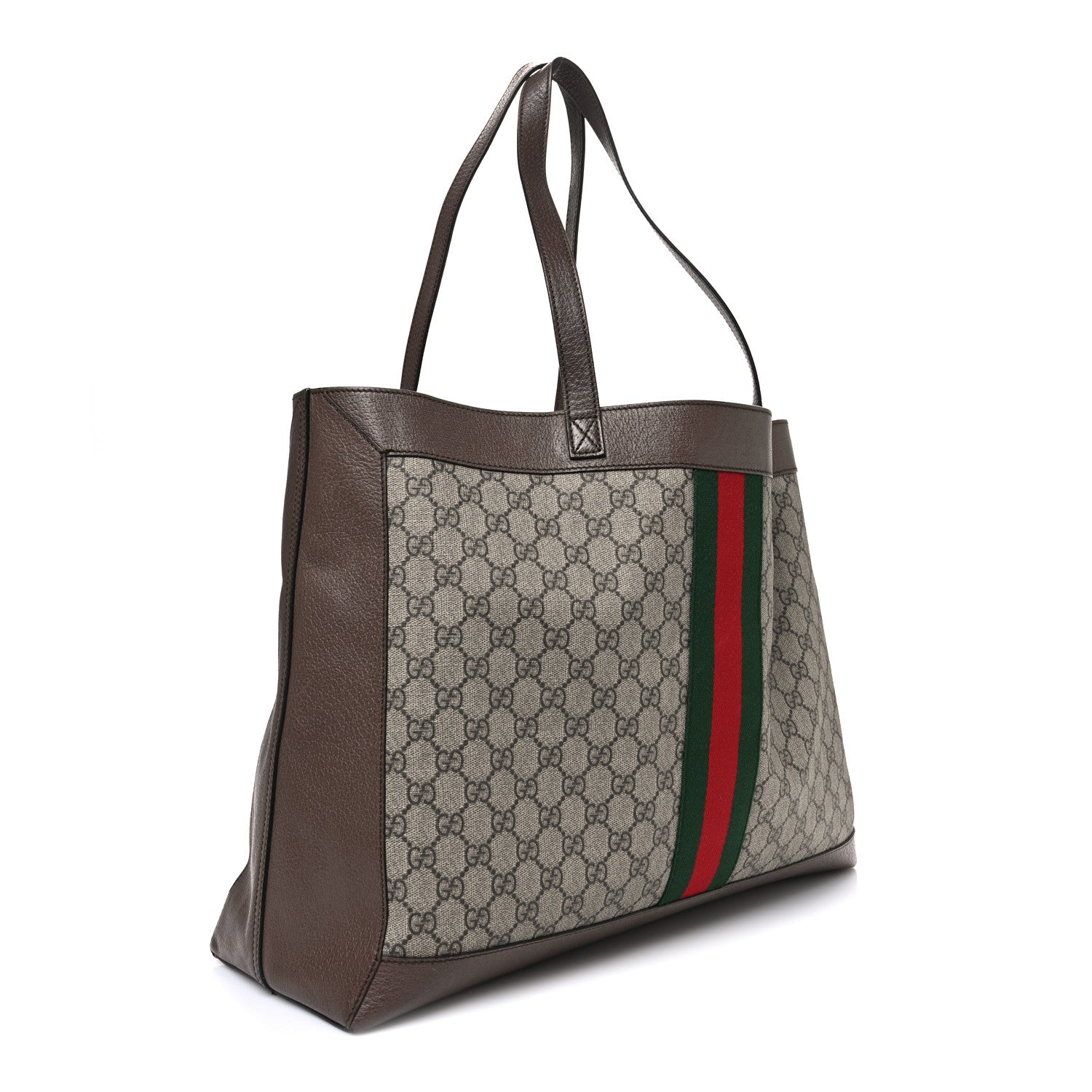 Gucci GG Supreme Monogram Web Ophidia Tote Brown 4 of 12