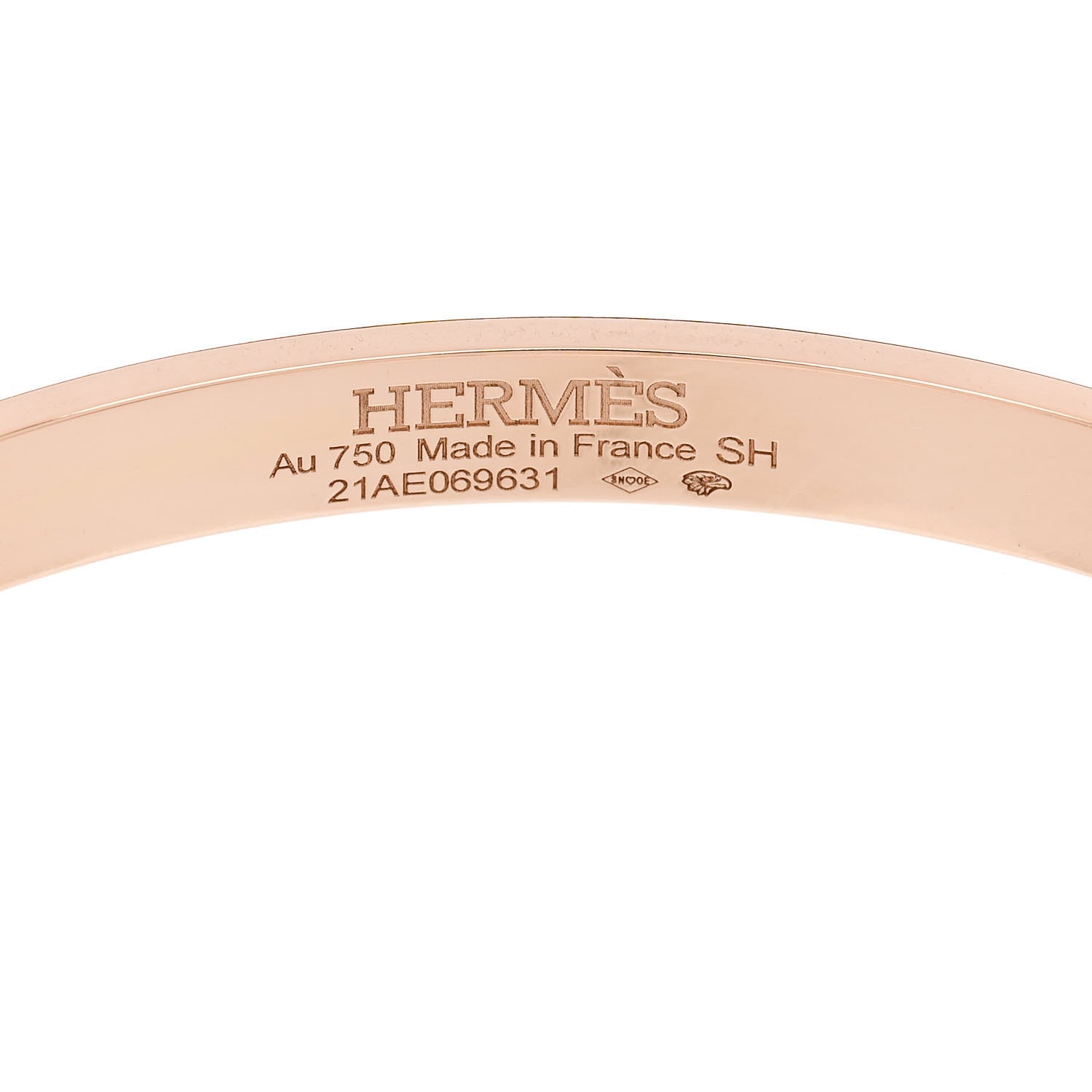 Hermes 18K Rose Gold Diamond PM Kelly Pave Bracelet SH 3 of 4
