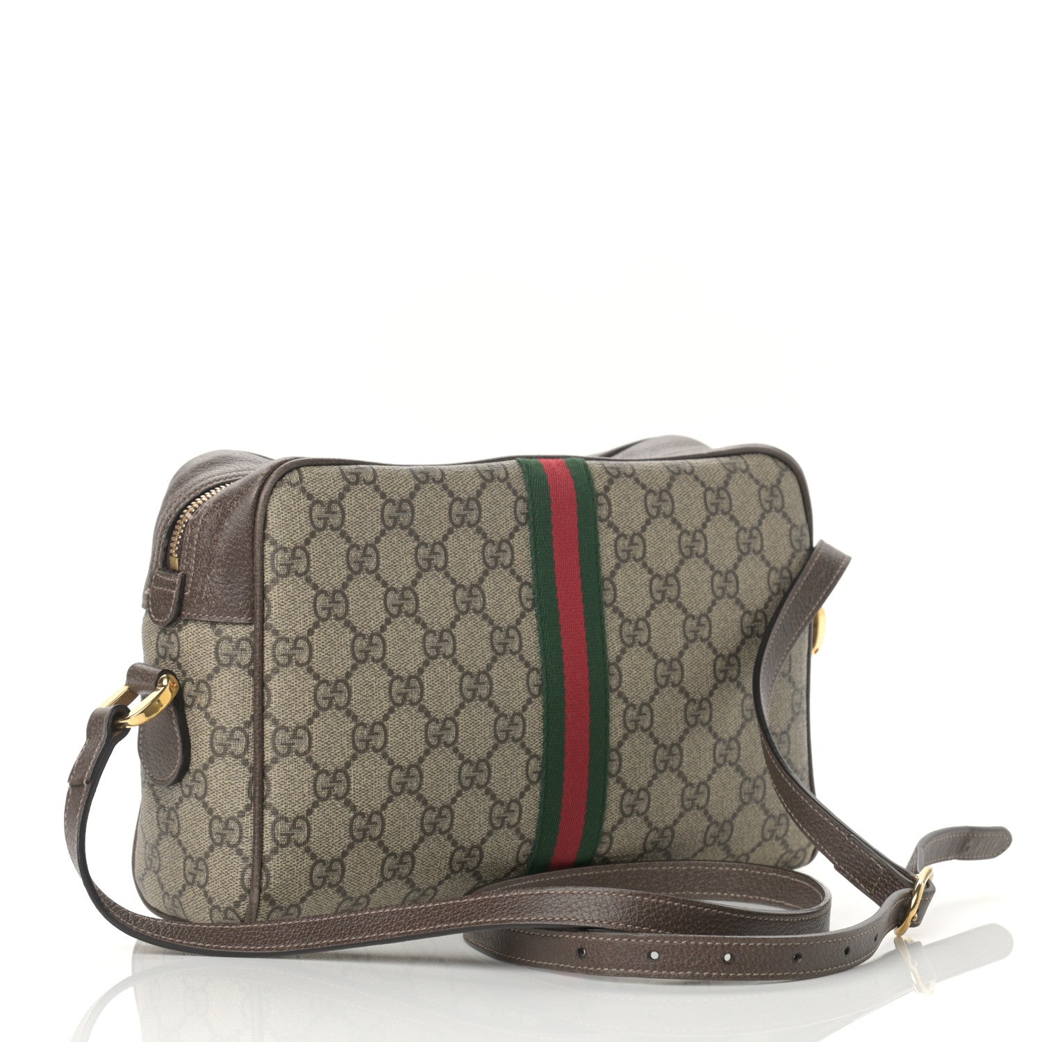 Gucci GG Supreme Monogram Web Small Ophidia Shoulder Bag Brown 2 of 21