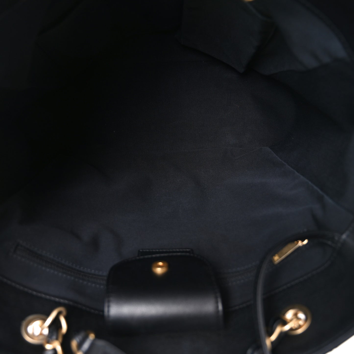 Lambskin Quilted Shopping Tote  Black