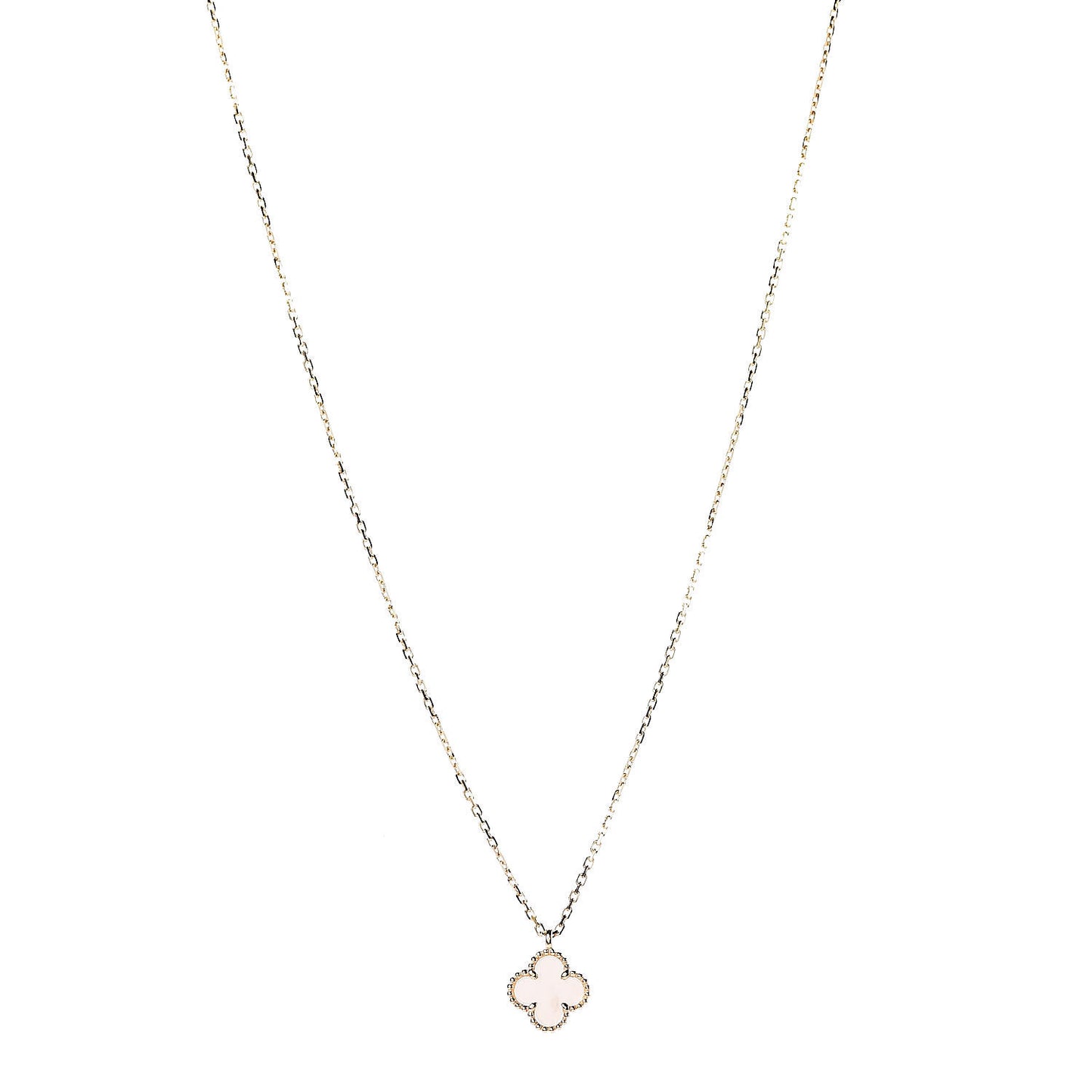 18K Yellow Gold Mother of Pearl Sweet Alhambra Pendant Necklace