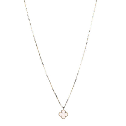 Van Cleef & Arpels 18K Yellow Gold Mother of Pearl Sweet Alhambra Pendant Necklace 1 of 6