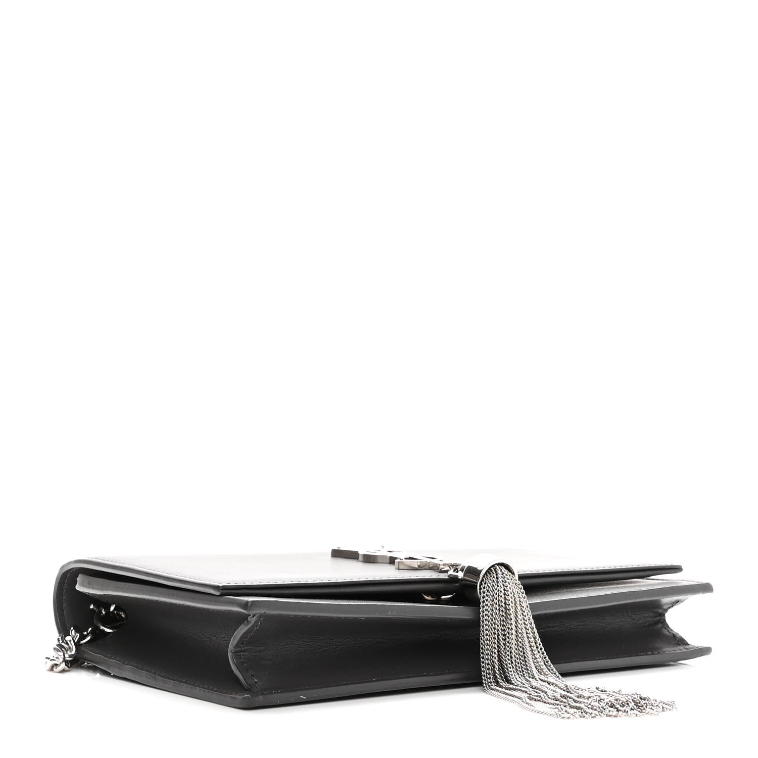Saint Laurent Smooth Calfskin Classic Monogram Kate Tassel Chain Wallet Asphalt 4 of 9