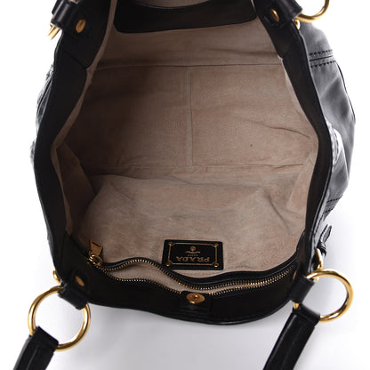Prada Soft Calf Tote Black 5 of 12