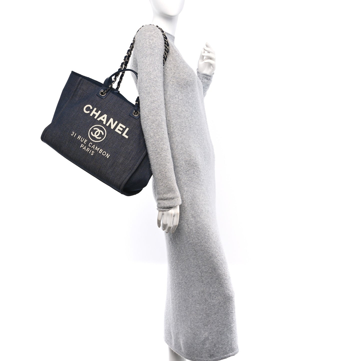 Denim Large Deauville Tote Dark Blue