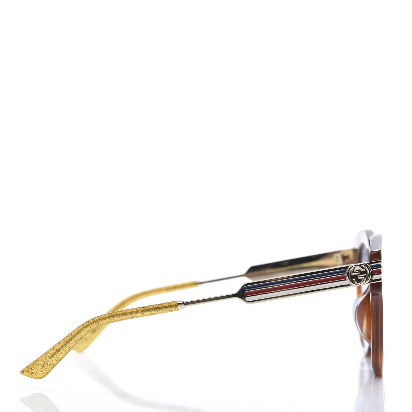 Acetate Round Frame Web Sunglasses GG0282SA Tortoise