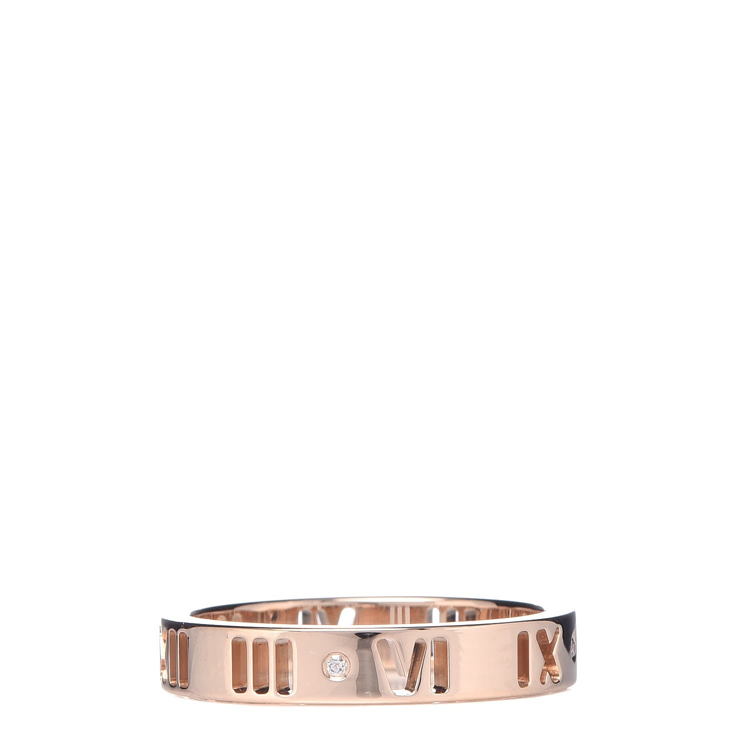 Tiffany 18K Rose Gold Diamond Atlas Pierced Ring 50 5.25 1 of 5