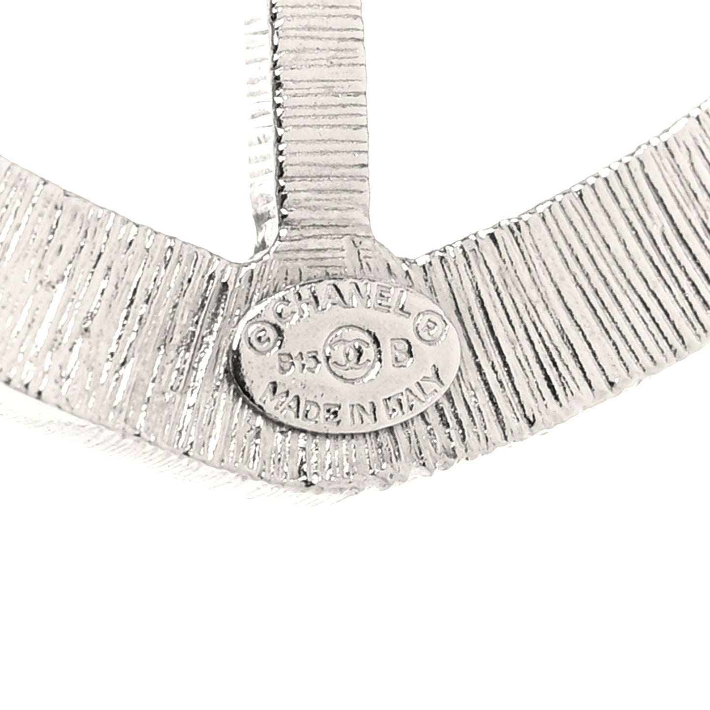Swarovski Baguette Crystal CC Shield Brooch Silver