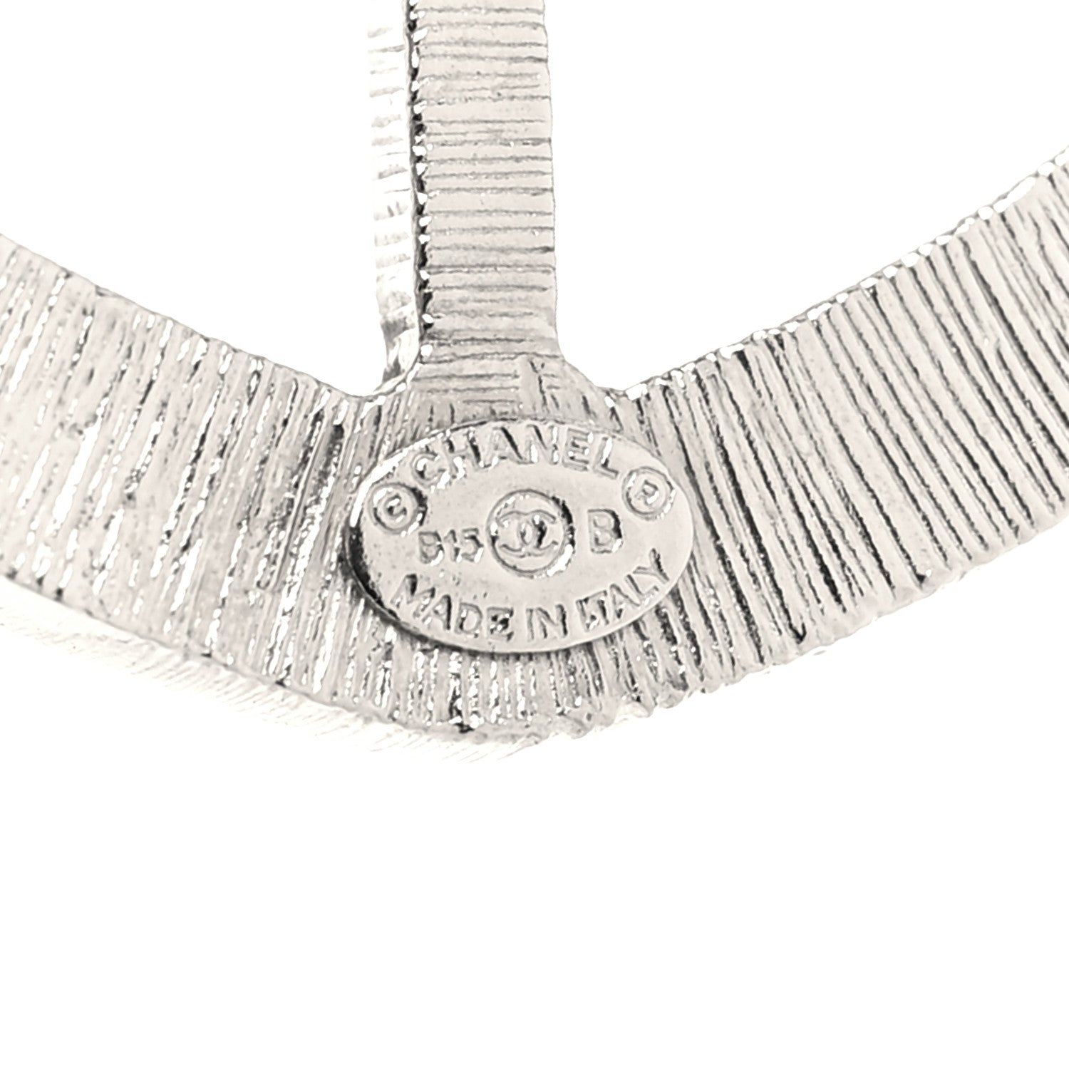 Chanel Swarovski Baguette Crystal CC Shield Brooch Silver 3 of 4