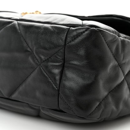 Chanel Lambskin Quilted Maxi Chanel 19 Flap Black 10 of 12
