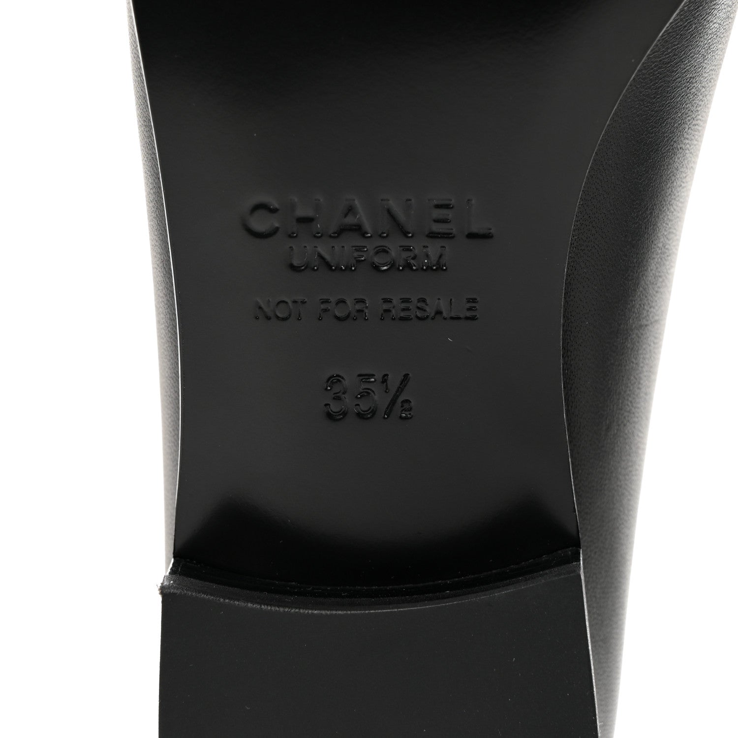 Chanel Calfskin Womens Stitched CC Loafers 35.5 Black 8 of 8