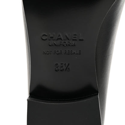 Chanel Calfskin Womens Stitched CC Loafers 35.5 Black 8 of 8