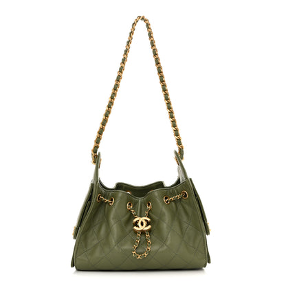 Chanel Caviar Quilted Mini Chanel 25 Handbag Green 1 of 10