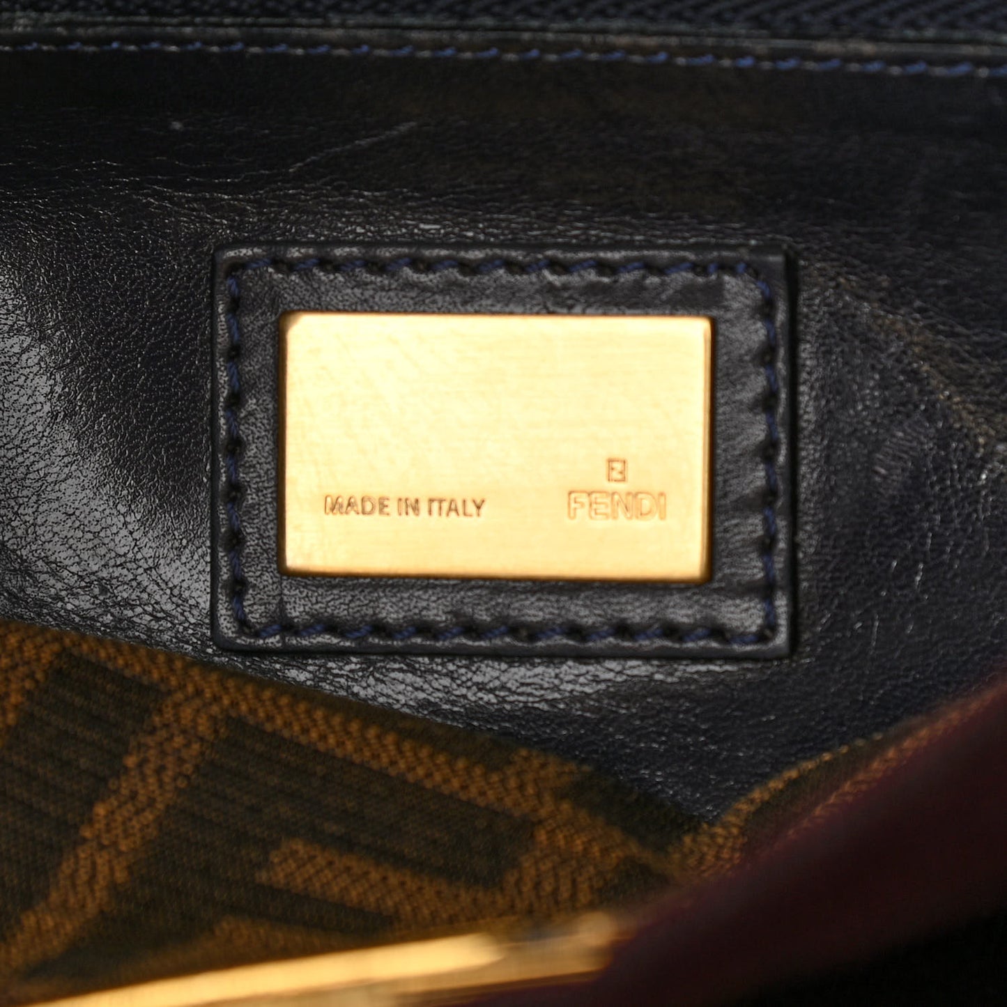 Denim Vitello Zucca Medium Peekaboo Iconic Satchel Vinaccia Blue Navy