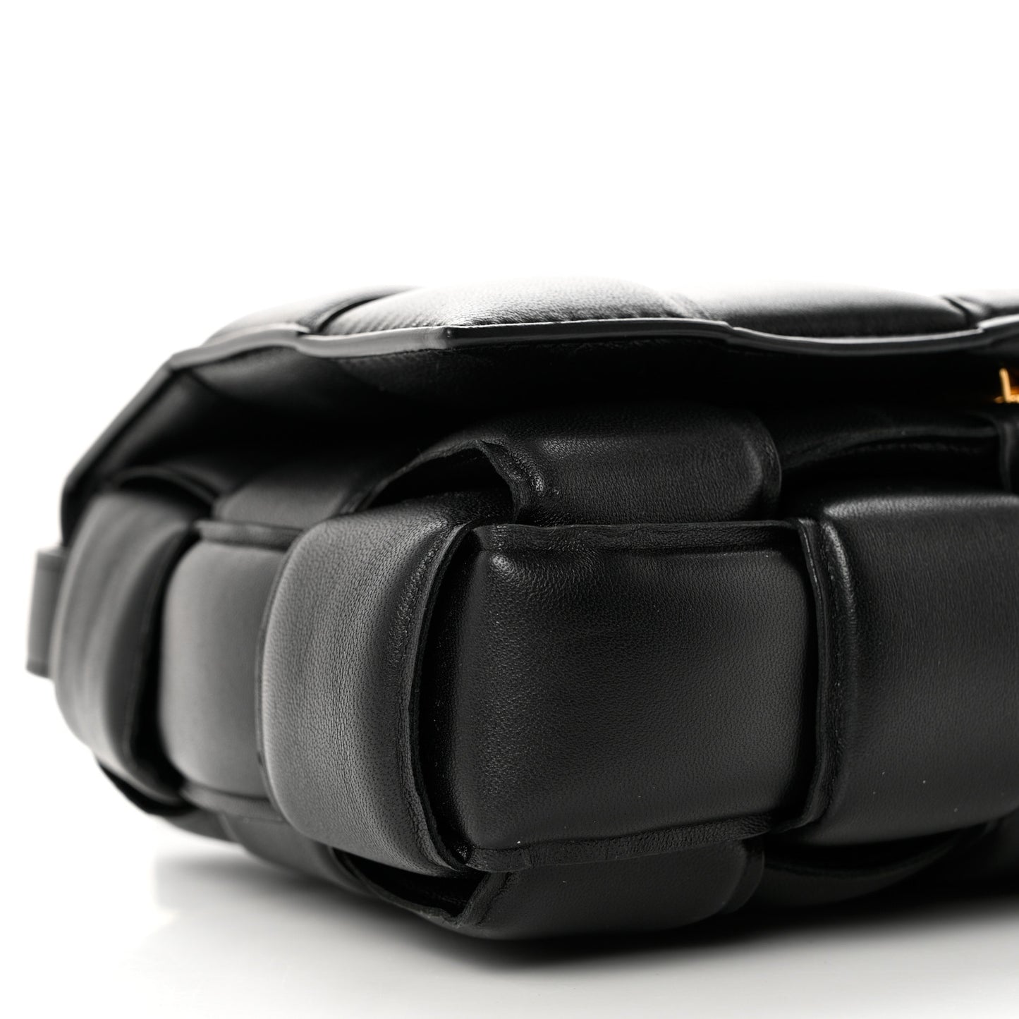 Nappa Maxi Intreccio Padded Cassette Crossbody Bag Black