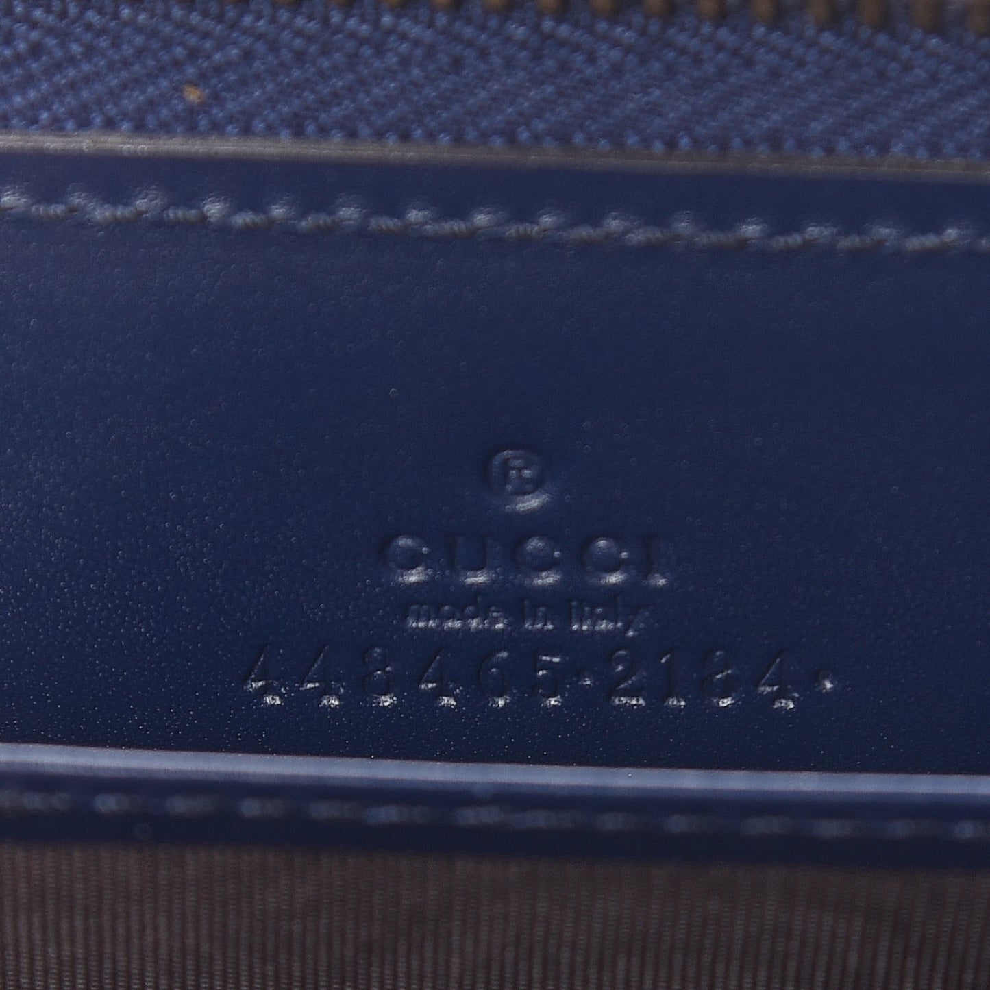 Calfskin GucciGhost Zip Around Card Case Blue Agata Hibiscus Red