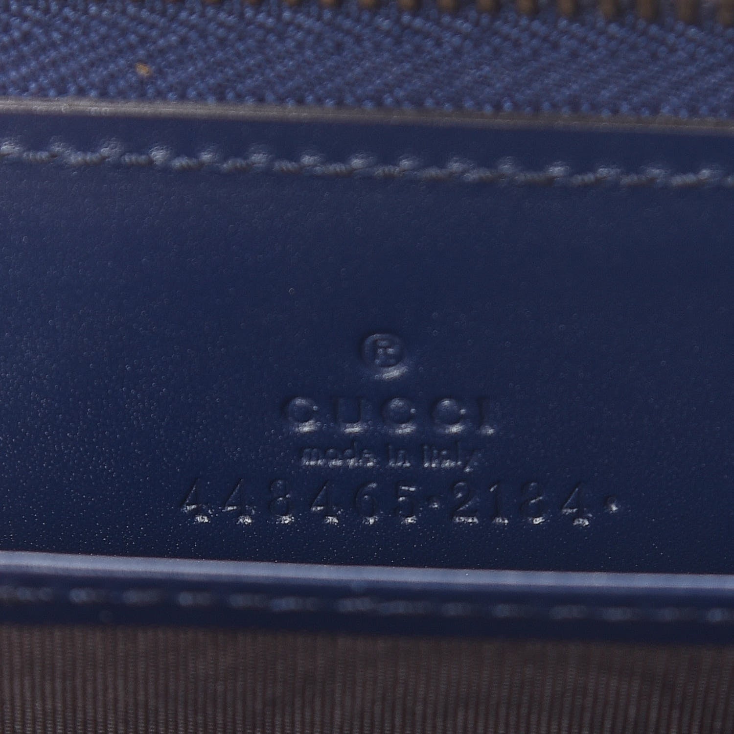 Gucci Calfskin GucciGhost Zip Around Card Case Blue Agata Hibiscus Red 7 of 8