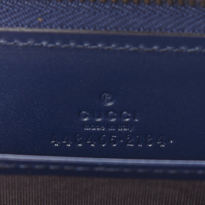 Gucci Calfskin GucciGhost Zip Around Card Case Blue Agata Hibiscus Red 7 of 8
