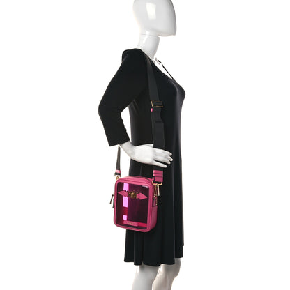 Versace PVC Rubber Medusa Biggie Pouch Bag Fuchsia 2 of 9