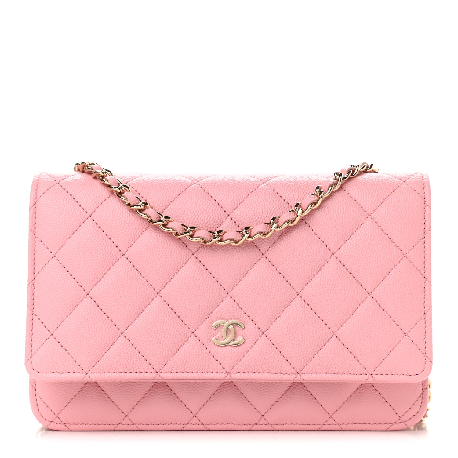 Chanel Caviar Quilted Wallet on Chain WOC Light Pink 1 of 10