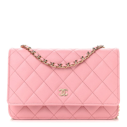 Chanel Caviar Quilted Wallet on Chain WOC Light Pink 1 of 10