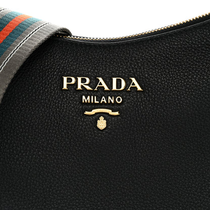 Prada Vitello Daino Crossbody Bag Black 7 of 9